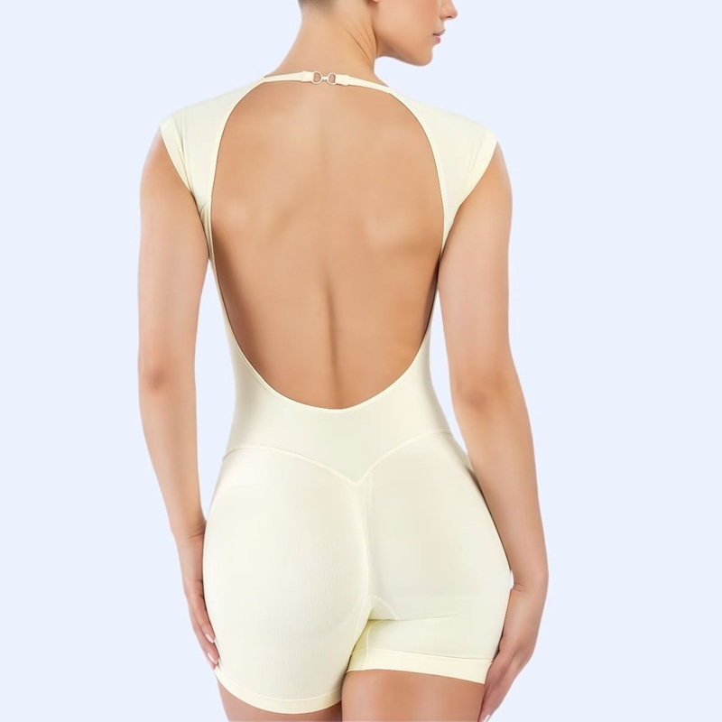 Pilates Yoga Wear - HISTELLO Macacão de Manga Curta Sem