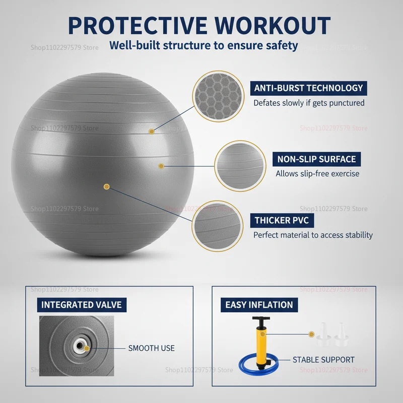 Bola de Yoga Antiexplosão com  - Pilates Toning Ball avaliação e preço