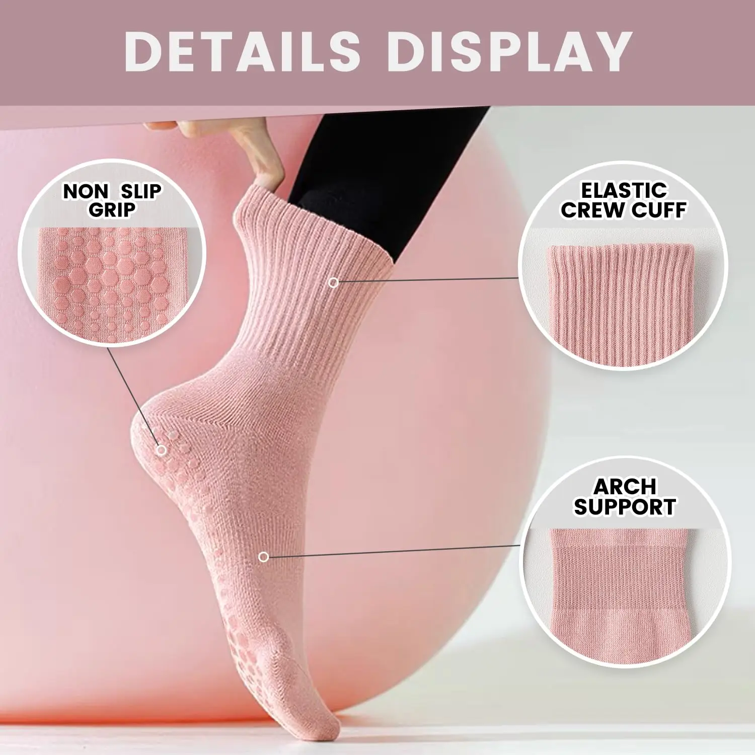 4 pares de meias femininas par - Pilates & Yoga Unleashed International Academy avaliação e preço