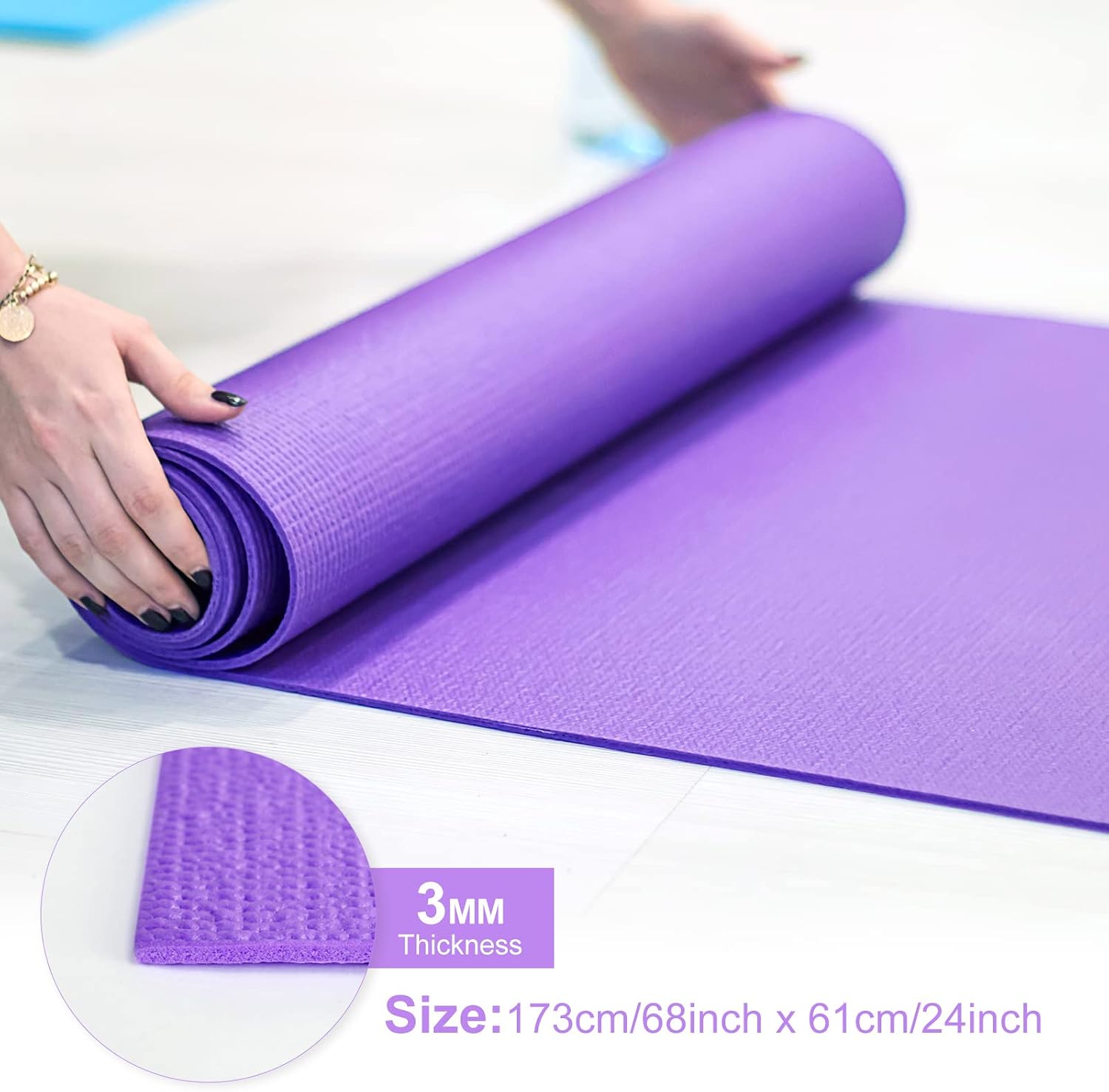 Tapetes de Yoga Finos de 3 mm, - Pilates Yoga Class avaliação e preço